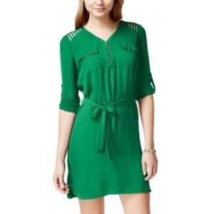 XOXO Adorable Kelly Green Shirt Dress